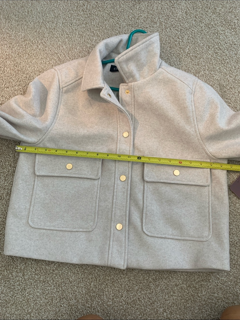 Ci Sono Cream Wool Blend  Utility Jacket with Gold Buttons - Picture 7 of 9